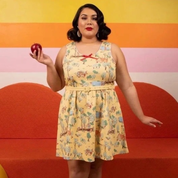 STITCH SHOPPE LOUNGEFLY DISNEY SNOW WHITE Forest Print “Olivia” TANK DRESS! NWT! - Picture 6 of 10